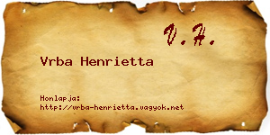 Vrba Henrietta névjegykártya