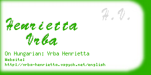 henrietta vrba business card